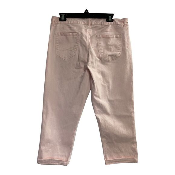 VINTAGE AMERICA BLUES, BOHO Crop, Women’s pink Jeans, Size 14,Stretchy,5 Pocket - Picture 2 of 11